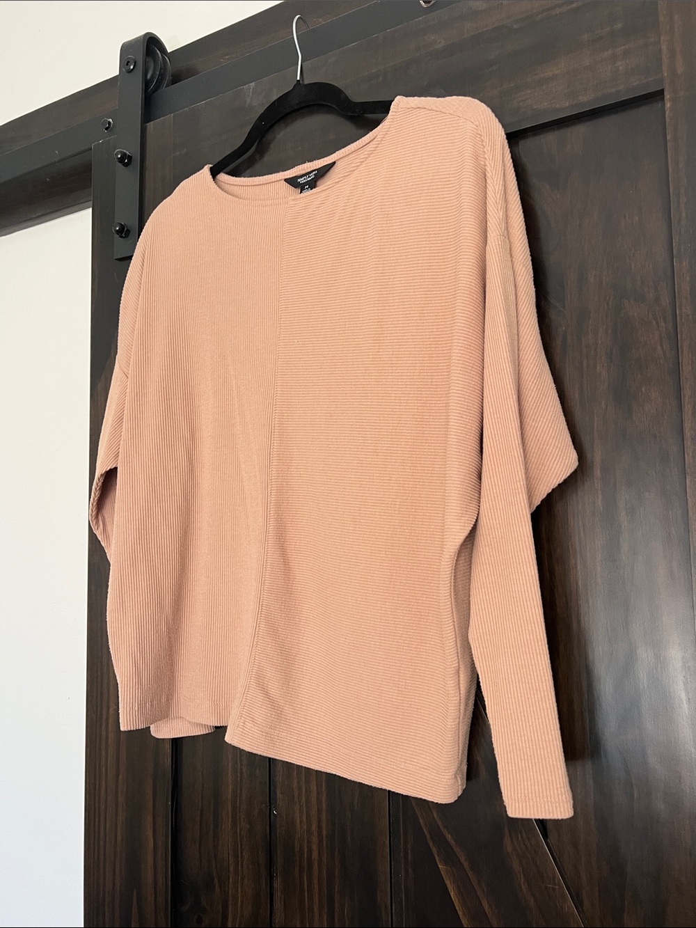 Ribbed Crewneck Light Weight Sweater in Beige